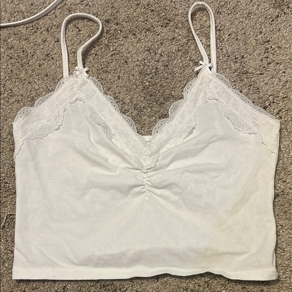 White Brandy Lace Trim Cami Top - Picture 1 of 1